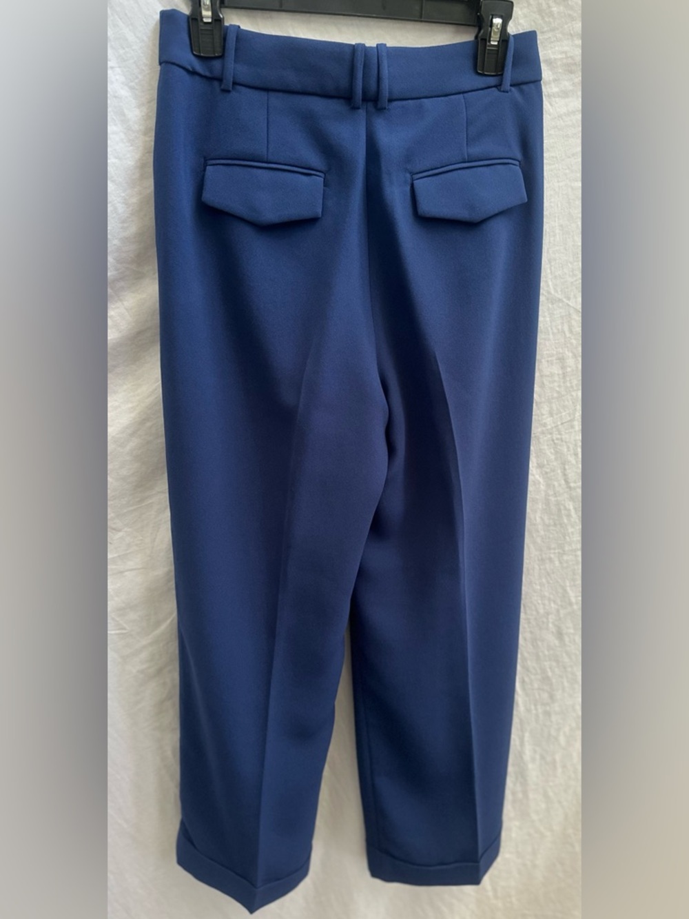 J. Crew Navy Pleated High-Rise Crepe Trousers - Picture 10 of 11